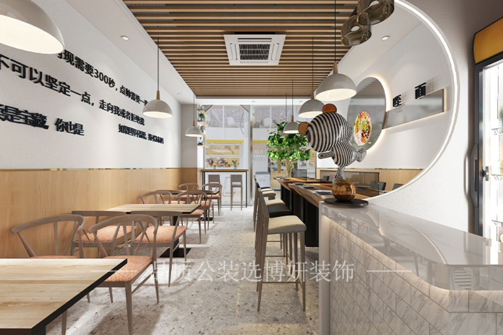 南京现代简约风快餐店设计，打造年轻人喜爱的餐饮空间！