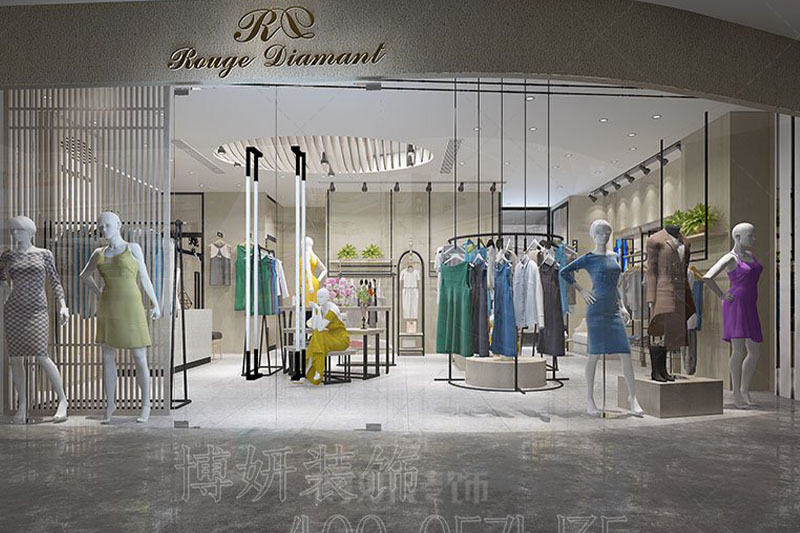 2022年南京大型商场最新简约风女装店装修案例