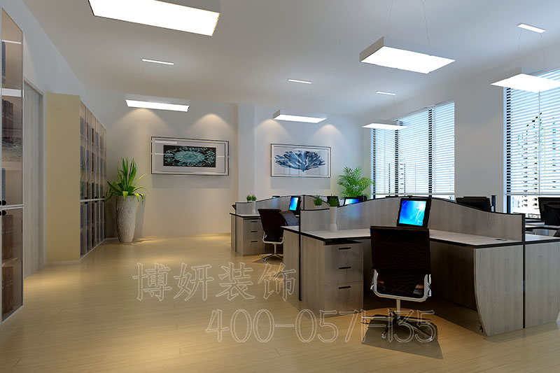 南京轻松自在的办公室装修设计方案效果图-南京博妍工装公司