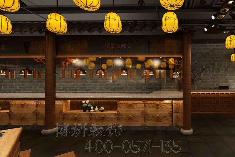 南京古典风主题餐厅装修设计效果图